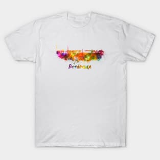 Bordeaux skyline in watercolor T-Shirt